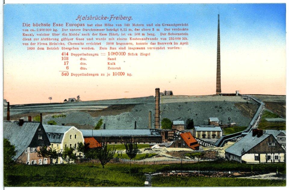 05160-Halsbrücke-1904-Höchste Esse der Erde 140 m-Brück & Sohn Kunstverlag