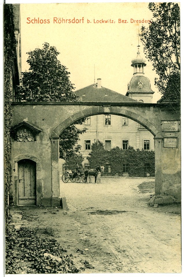 05854-Röhrsdorf-1905-Schloß mit Pferdekutsche-Brück & Sohn Kunstverlag