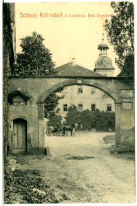 05854-Röhrsdorf-1905-Schloß mit Pferdekutsche-Brück & Sohn Kunstverlag