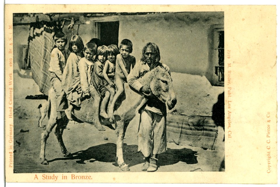 04903--1903-A Study in Bronze - Kinder mit Esel-Brück & Sohn Kunstverlag