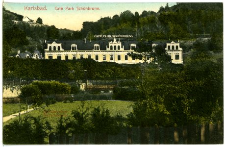 06026-Karlsbad-1905-Cafe Park Schönbrunn-Brück & Sohn Kunstverlag