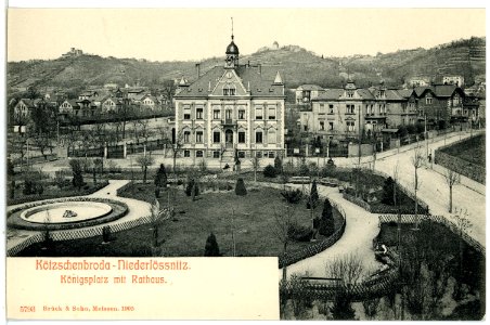 05793-Kötzschenbroda-1905-Königsplatz mit Rathaus-Brück & Sohn Kunstverlag