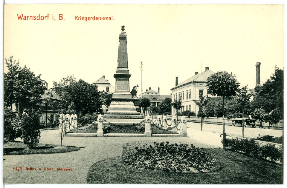 06470-Warnsdorf-1905-Kriegerdenkmal-Brück & Sohn Kunstverlag