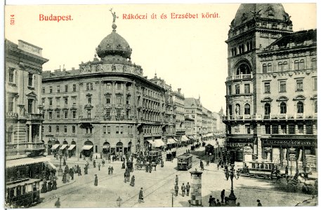 05214-Budapest-1904-Kerepeser Straße und Elisabethring mit Straßenbahnen-Brück & Sohn Kunstverlag