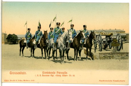 06328-Großenhain-1905-1. Königlich Sächsisches Husaren-Regiment König Albert Nr. 18 - Einr. Patrouille-Brück & Sohn Kunstverlag photo