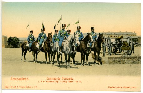 06328-Großenhain-1905-1. Königlich Sächsisches Husaren-Regiment König Albert Nr. 18 - Einr. Patrouille-Brück & Sohn Kunstverlag