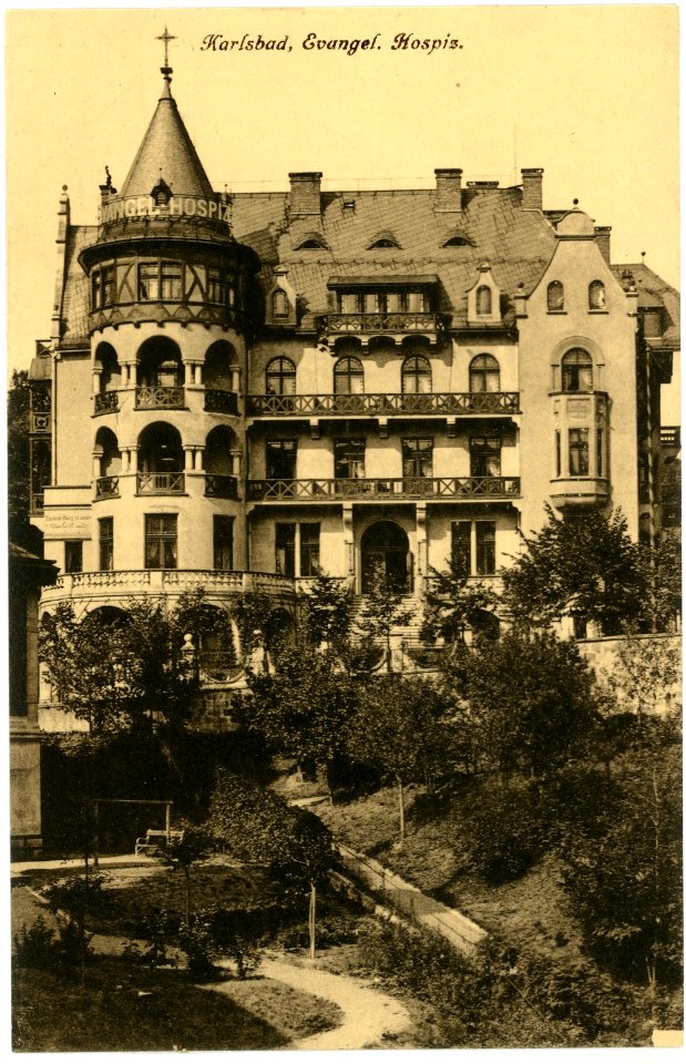06031-Karlsbad-1905-Evangelisches Hospiz-Brück & Sohn Kunstverlag