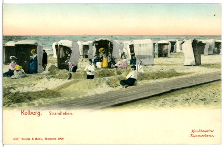 06337-Kolberg-1905-Strand mit Strandkörben-Brück & Sohn Kunstverlag