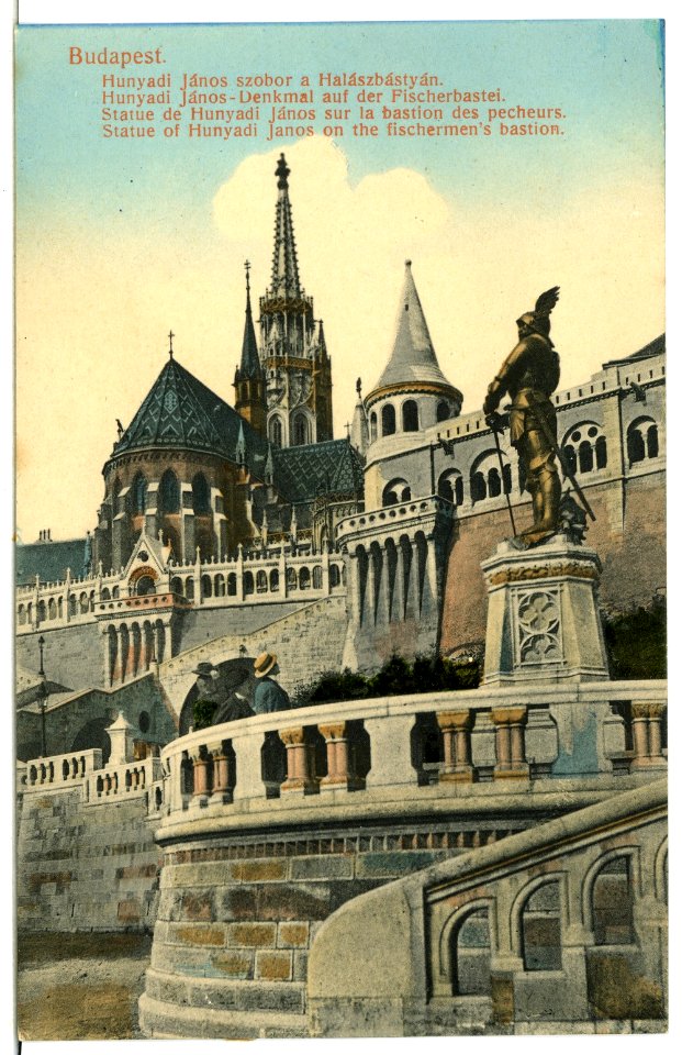 05495-Budapest-1904-Hunyadi Janos Denkmal auf der Fischerbastei-Brück & Sohn Kunstverlag