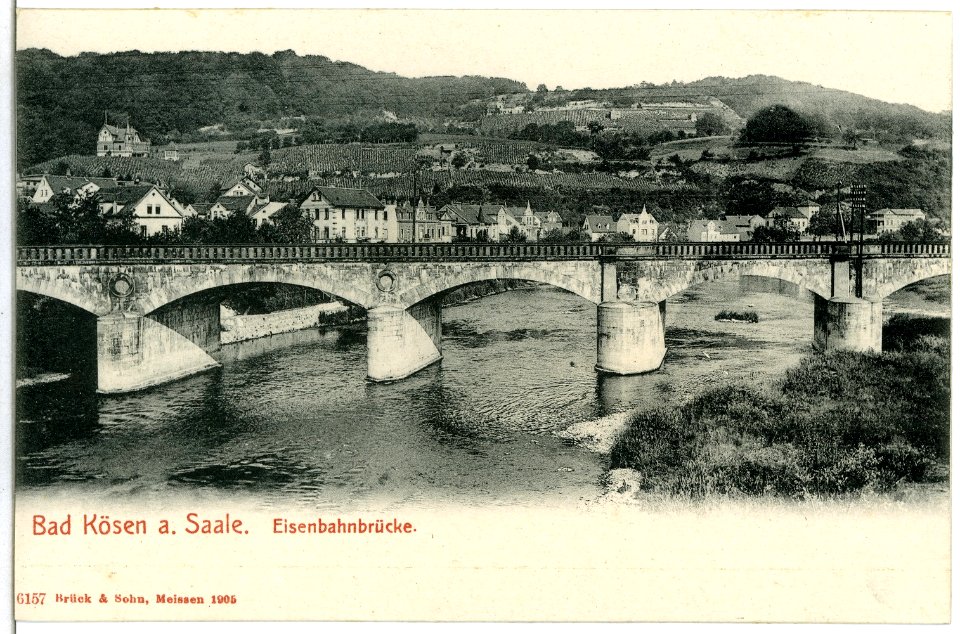 06157-Bad Kösen-1905-Eisenbahnbrücke-Brück & Sohn Kunstverlag