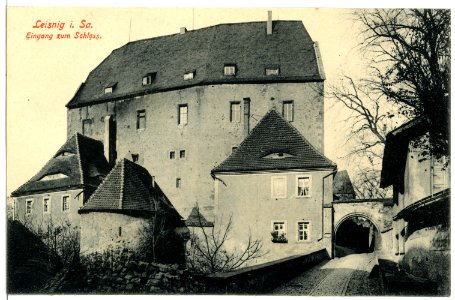 05479-Leisnig-1904-Eingang zum Schloß-Brück & Sohn Kunstverlag