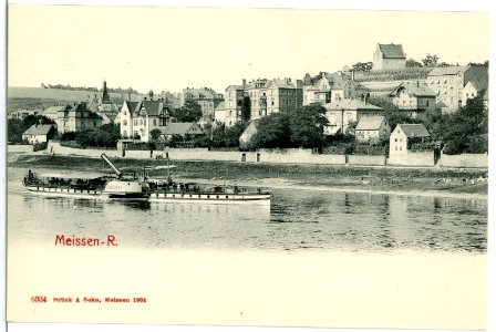 06334-Meißen-1905-Blick nach Niederfähre - Dampfer John Penn-Brück & Sohn Kunstverlag