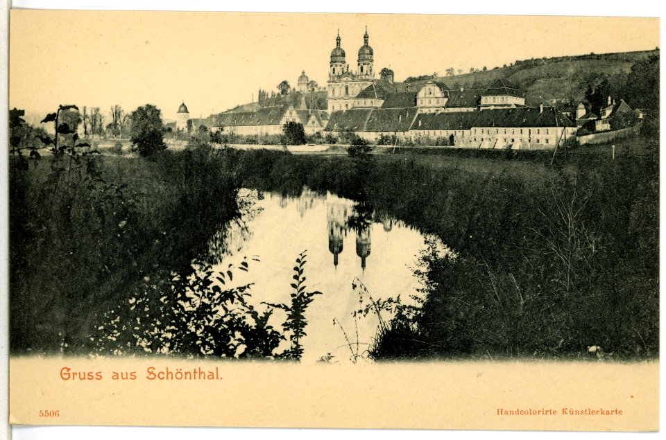 05506-Schönthal-1904-Blick nach Schönthal-Brück & Sohn Kunstverlag