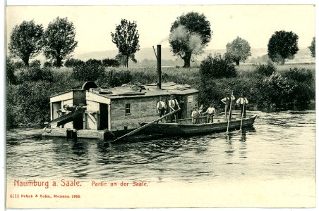 06111-Naumburg-1905-An der Saale - mit Boot-Brück & Sohn Kunstverlag