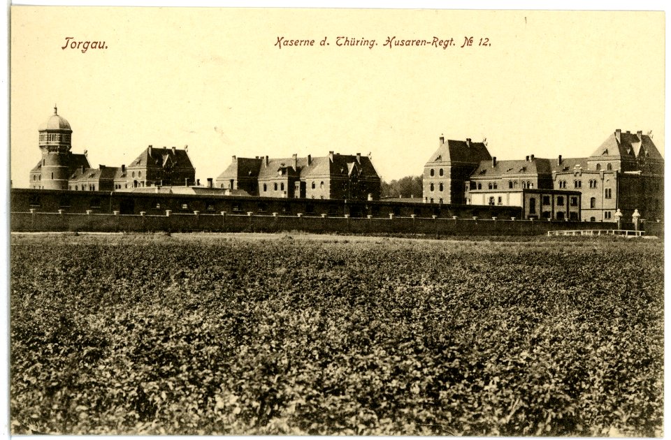 05396-Torgau-1904-Kaserne des Thüringischen Husaren-Regiment Nr. 12-Brück & Sohn Kunstverlag