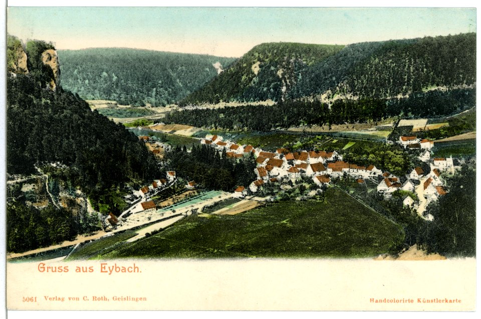 05061-Eybach-1904-Blick auf Eybach-Brück & Sohn Kunstverlag