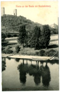 06127-Saalecksburg-1905-Blick von der Saale-Brück & Sohn Kunstverlag