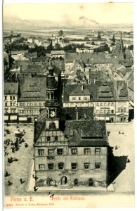 05936-Pirna-1905-Markt mit Rathaus-Brück & Sohn Kunstverlag