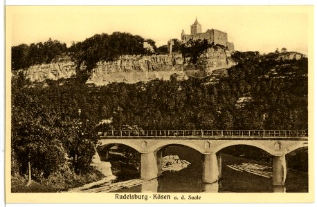 06140-Rudelsburg-1905-Saalebrücke und Rudelsburg-Brück & Sohn Kunstverlag