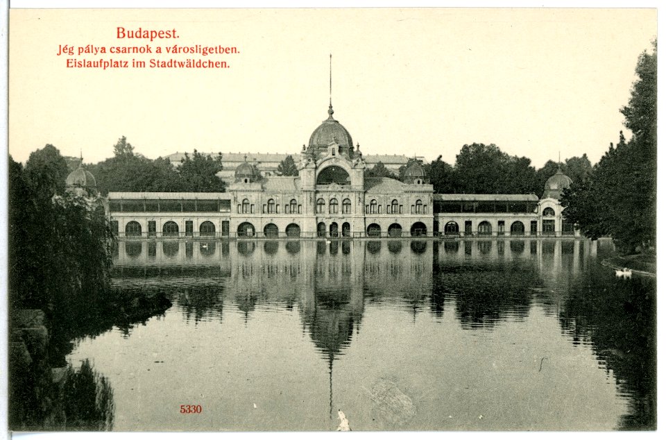 05330-Budapest-1904-Eislaufplatz im Stadtwäldchen-Brück & Sohn Kunstverlag