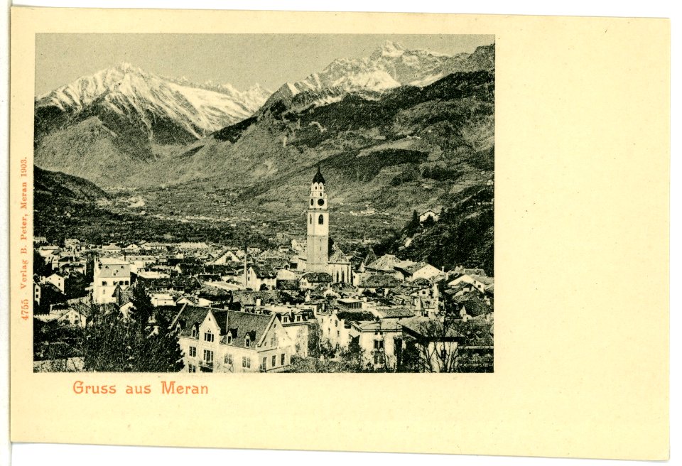 04755-Meran-1903-Blick auf Meran und die Alpen-Brück & Sohn Kunstverlag