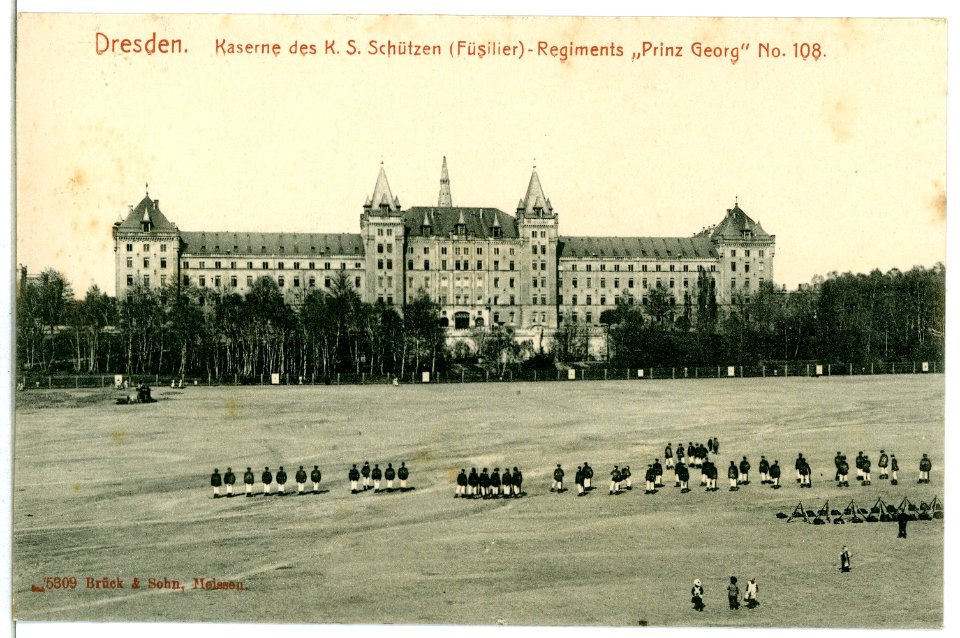 05309-Dresden-1904-Kaserne des Königlich Sächsischen Schützen-Regiments Prinz Georg Nr. 108-Brück & Sohn Kunstverlag