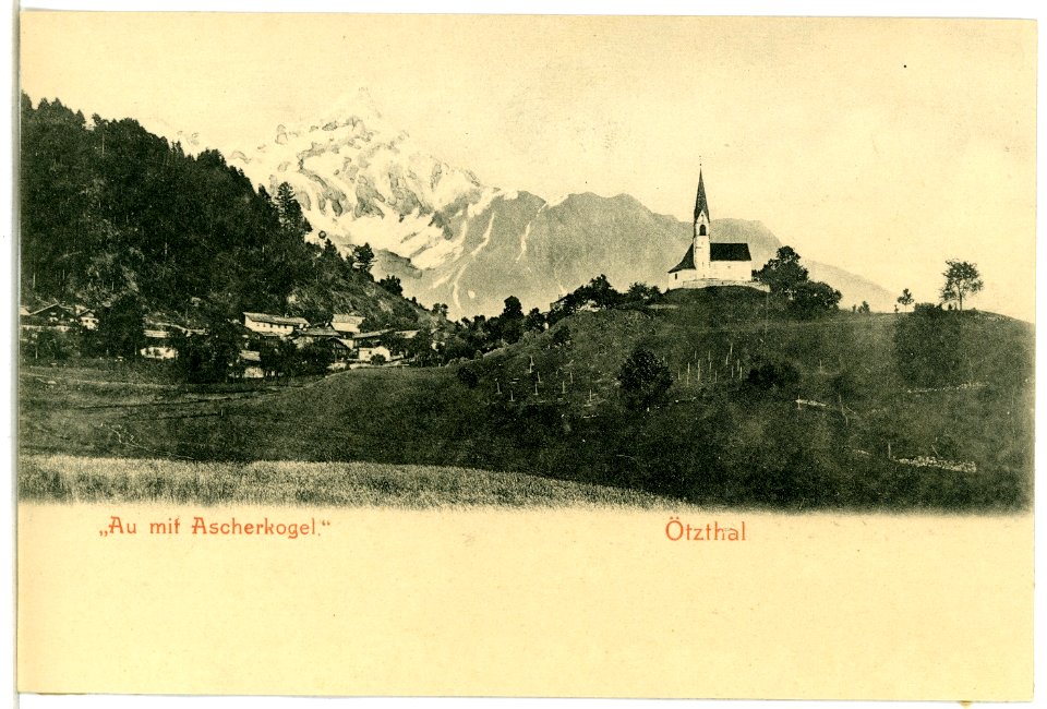04798-Ötztal-1903-Au mit Ascherkogel-Brück & Sohn Kunstverlag