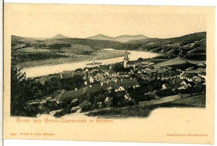 05060-Czernosek-1904-Blick auf die Stadt mit Elbe und Dampfer-Brück & Sohn Kunstverlag