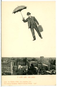05448-Los Angeles-1904-I will call on you - Stadt mit Fliegendem Mann-Brück & Sohn Kunstverlag