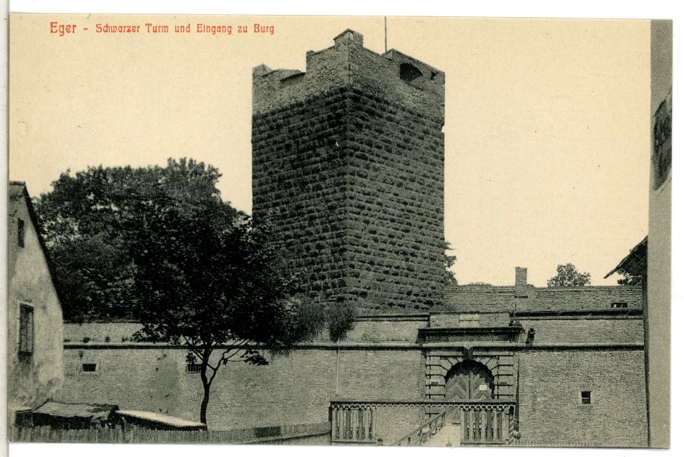 13510-Eger-1911-Schwarzer Turm und Eingang zur Burg-Brück & Sohn Kunstverlag