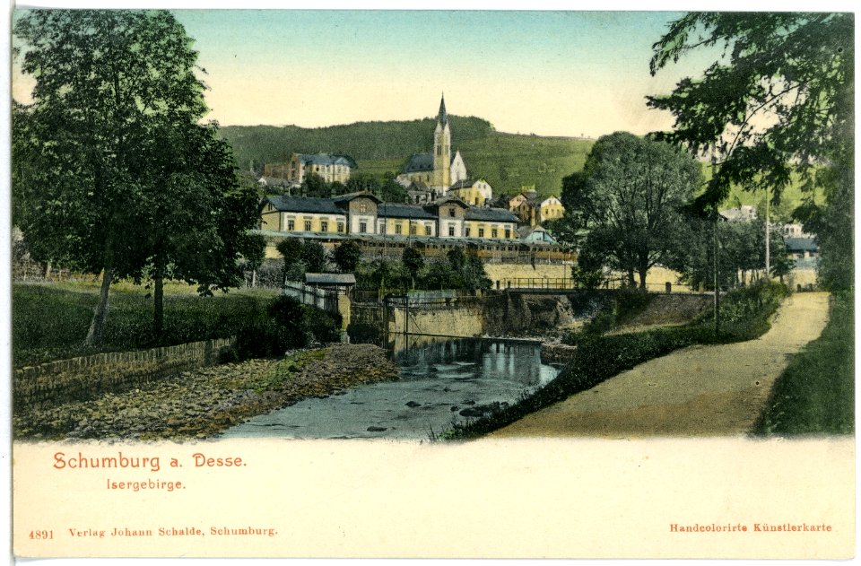 04891-Schumburg-1903-Blick über die Desse nach Schumburg-Brück & Sohn Kunstverlag