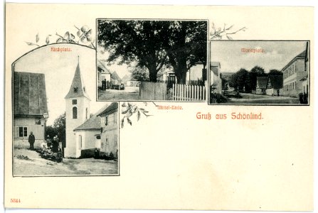 05344-Schönlind-1904-Marktplatz, Kirchplatz, Mittelende-Brück & Sohn Kunstverlag