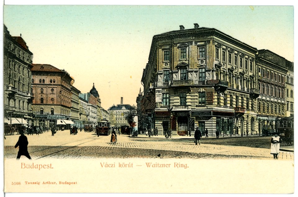 05108-Budapest-1904-Waitzner - Ring mit Straßenbahn-Brück & Sohn Kunstverlag