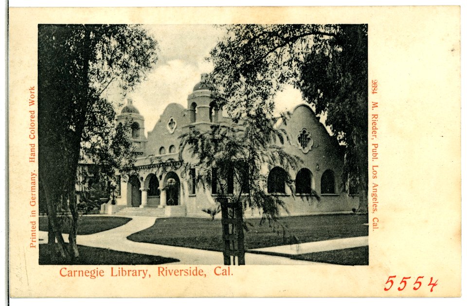 05554-Riverside-1904-Carnegie Library Riverside California-Brück & Sohn Kunstverlag