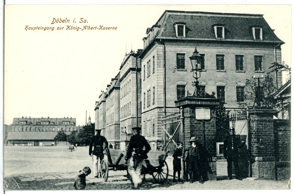 05652-Döbeln-1905-Haupteingang zur Kaserne-Brück & Sohn Kunstverlag