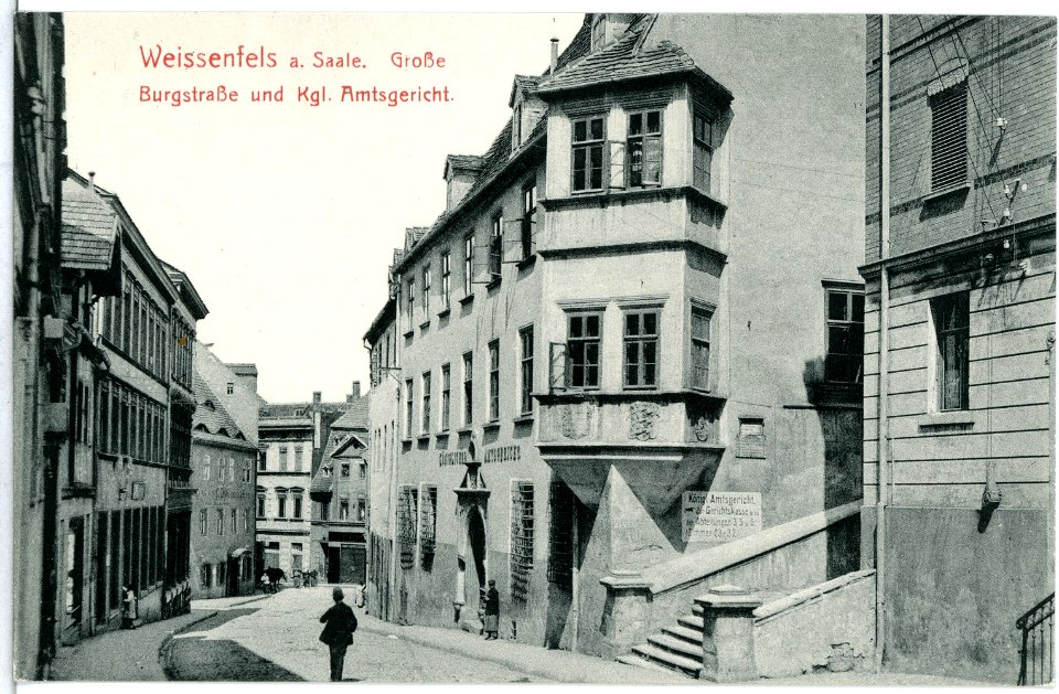 13915-Weißenfels-1912-Große Burgstraße und königliches Amtsgericht-Brück & Sohn Kunstverlag