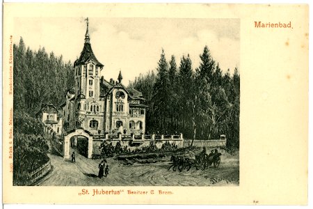 05003-Marienbad-1903-St. Hubertus mit Pferdekutsche-Brück & Sohn Kunstverlag