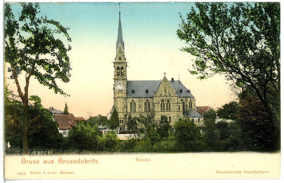 05454-Großdobritz-1904-Kirche-Brück & Sohn Kunstverlag