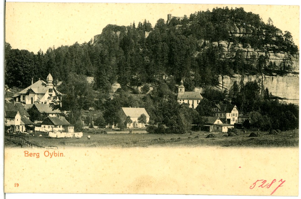 05287-Oybin-1904-Blick zum Berg-Brück & Sohn Kunstverlag