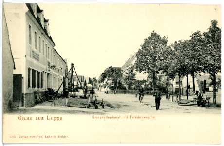 05353-Luppa-1904-Kriegerdenkmal mit Friedenseiche-Brück & Sohn Kunstverlag