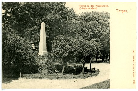 05395-Torgau-1904-Kriegerdenkmal in der Promenade-Brück & Sohn Kunstverlag