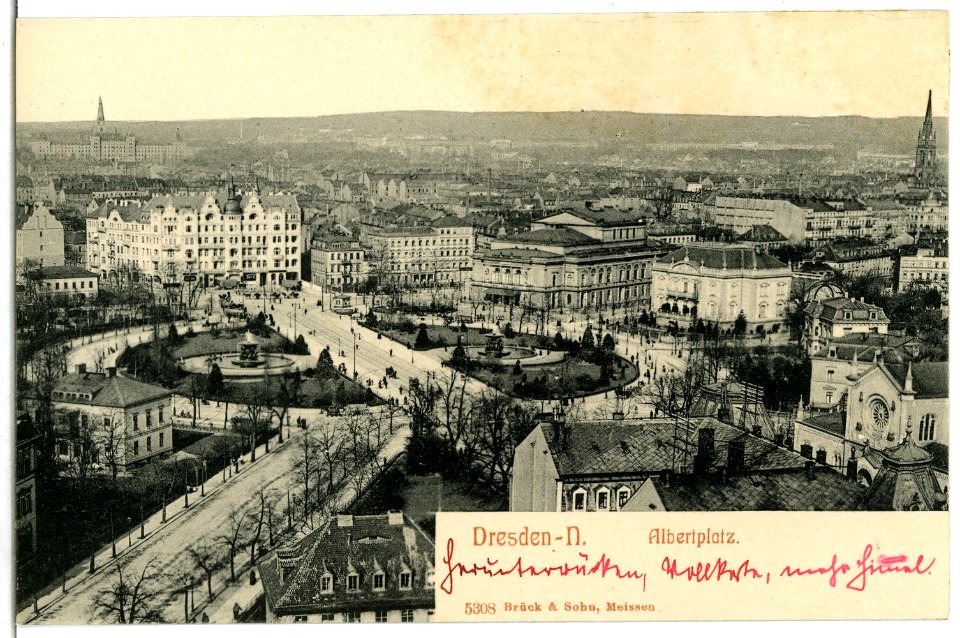 05308-Dresden-1904-Albertplatz und Neustadt-Brück & Sohn Kunstverlag