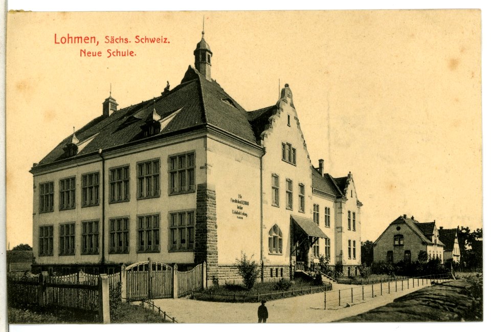 13544-Lohmen-1911-Neue Schule-Brück & Sohn Kunstverlag