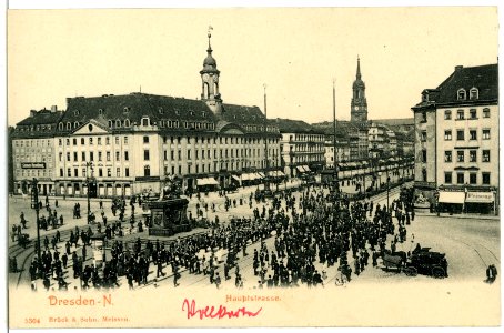 05304-Dresden-1904-Hauptstraße und Goldener Reiter-Brück & Sohn Kunstverlag