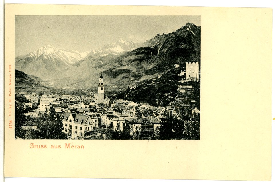 04754-Meran-1903-Blick auf Meran und die Alpen-Brück & Sohn Kunstverlag