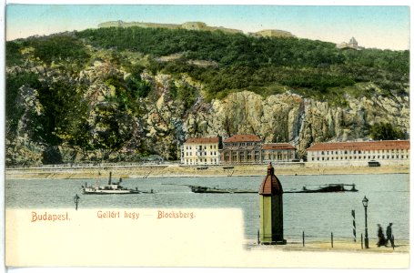 05324-Budapest-1904-Blick über die Donau mit Schleppzug zum Blocksberg-Brück & Sohn Kunstverlag
