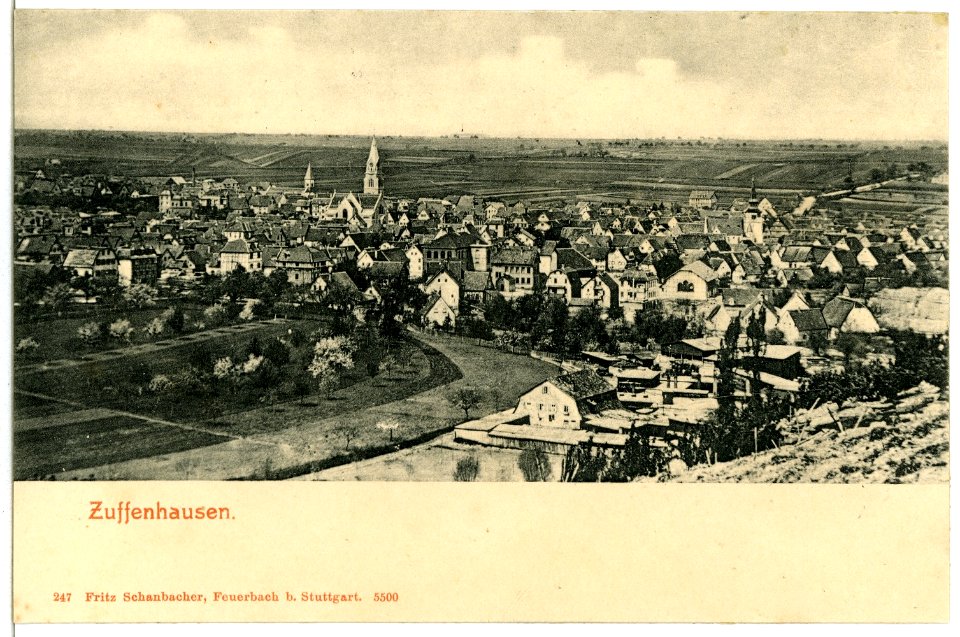 05500-Zuffenhausen-1904-Ortsüberblick-Brück & Sohn Kunstverlag