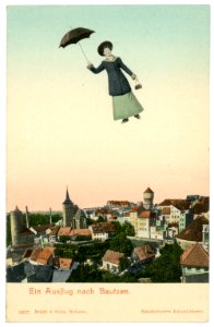05237-Bautzen-1904-Blick nach Bautzen - Fliegende Frau-Brück & Sohn Kunstverlag