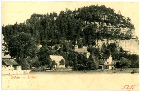 05285-Oybin-1904-Blick zum Berg-Brück & Sohn Kunstverlag