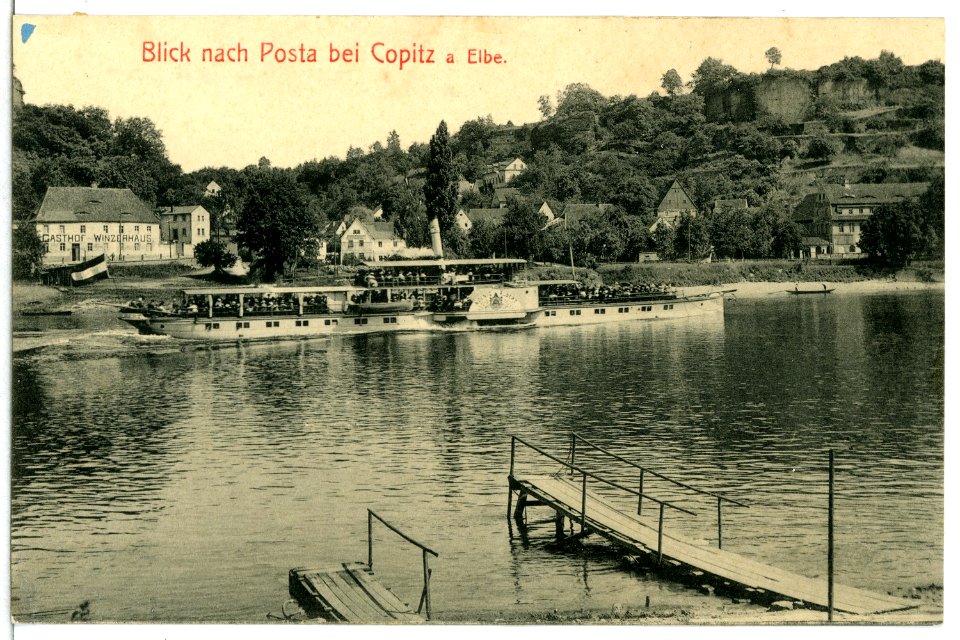 13561-Pirna-1911-Posta-Copitz - Elbe mit Dampfer König Albert-Brück & Sohn Kunstverlag